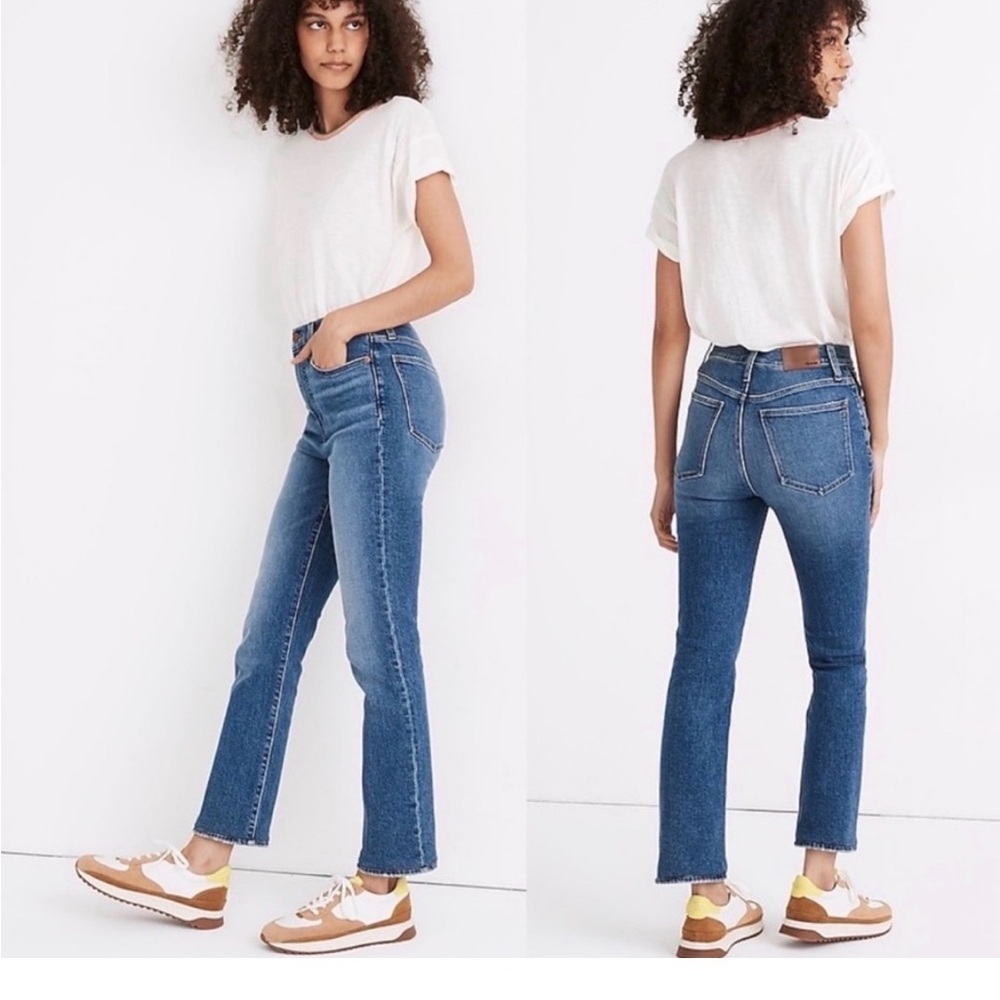 Madewell Slim Demi Boot Crop Jeans 26 x 25 Distressed High Rise Stretch